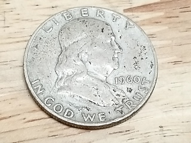 Item #17 — 1960 D Franklin Silver Half Dollar photo 1 of 2