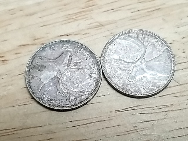 Item #198 — 1948 and 1949 Canadian Silver Dollar Coins photo 1 of 2