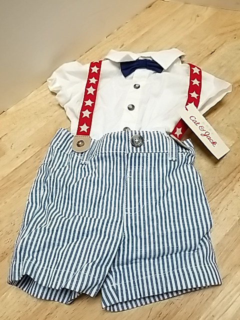 Item #341 — New Boys Patriotic Suspender Outfit 6-9 mnth