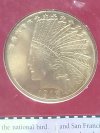 Item #399 — Commemorative REPLICA Indian Head Gold Coin, not real gold photo 2 of 3