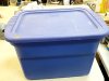 Item #527 — Blue Plastic Storage Bin with Lid photo 1 of 2