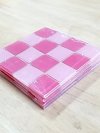 Item #536 — New Pink Checkered Coasters Set, 4 by 4 inch photo 2 of 2