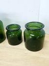 Item #450 — Set of 4 Green Glass Jars Tallest approx 8 inch photo 2 of 3