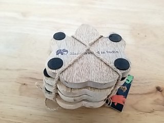 Item #285 — New Halloween Ghost Wooden Coasters Set photo 3 of 3