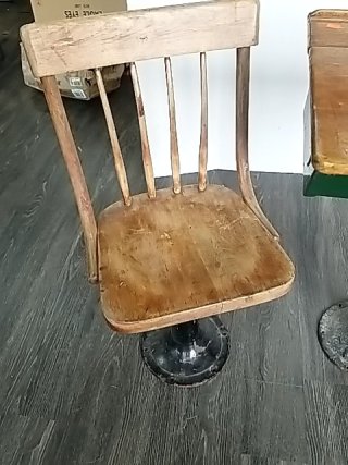 Item #411 — VINTAGE School Desk and Chair Set, desk stands 32 inch tall photo 2 of 5