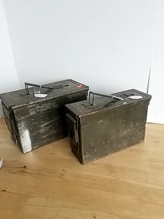 Item #405 — MILITARY Ammo Cans, largest 12 by 7 by 6 inch photo 1 of 3