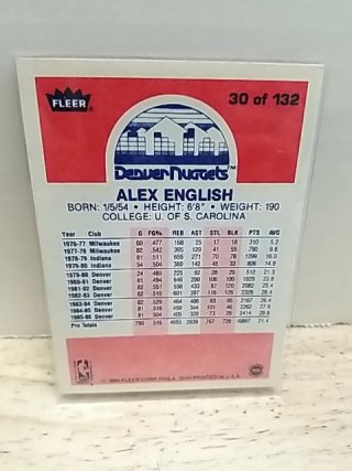 Item #64 — Alex English Nuggets Basketball Card photo 2 of 2