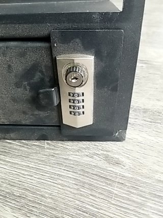 Item #407 — BLACK Metal Safe with Keypad Lock Approx 14 by 10 by 10 inch photo 2 of 4