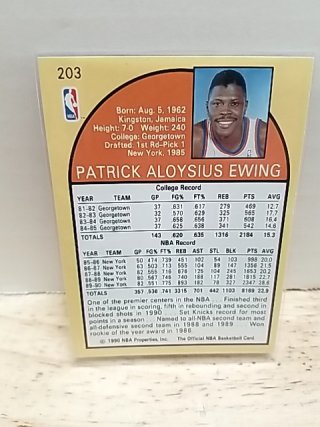 Item #65 — Patrick Ewing Knicks Basketball Card photo 2 of 2