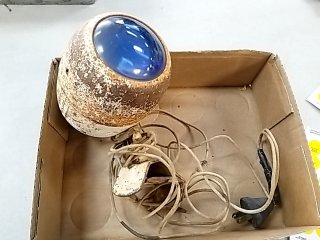 Item #116 — Rusty Blue Glass Lamp photo 1 of 4