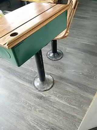 Item #411 — VINTAGE School Desk and Chair Set, desk stands 32 inch tall photo 5 of 5