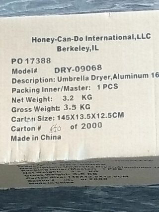 Item #420 — OUTDOOR Umbrella Dryer, never been used photo 4 of 5