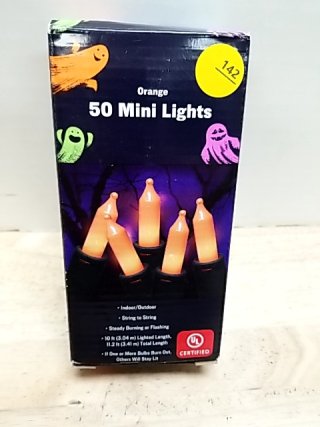 Item #142 — New Halloween Orange Mini Lights 50ct