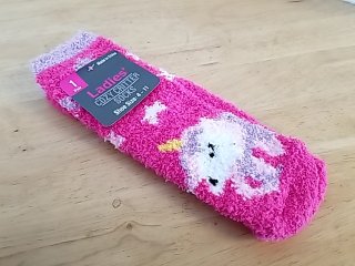 Item #219 — New Pink Fuzzy Unicorn Socks photo 2 of 2