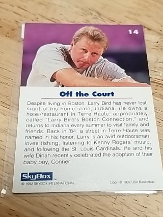 Item #48 — Larry Bird Celtics Basketball Card photo 2 of 2