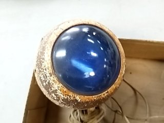 Item #116 — Rusty Blue Glass Lamp photo 3 of 4