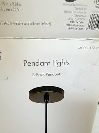Item #470 — New 3-Pack Pendant Lights photo 2 of 3