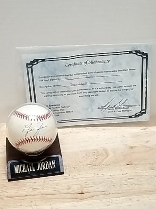 Item #90 — Michael Jordan Signed Baseball with COA