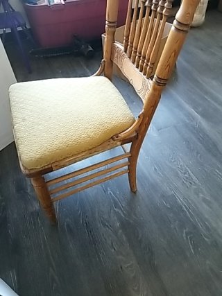 Item #3 — VINTAGE Oak Dining Chair 40 inch tall photo 6 of 6