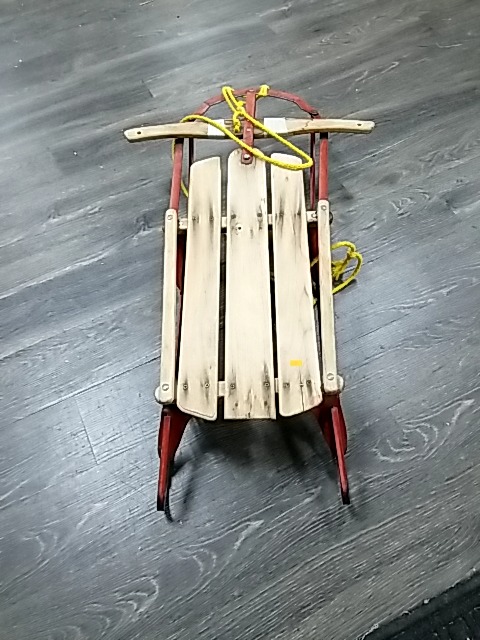 Item #111 — VINTAGE Wooden Sled, approx 40 inch photo 1 of 4