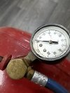 Item #112 — RED Air Tank with Pressure Gauge Approx 20 by 12 by 12 inch photo 3 of 3