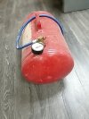 Item #112 — RED Air Tank with Pressure Gauge Approx 20 by 12 by 12 inch photo 2 of 3