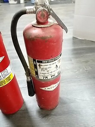 Item #114 — TWO Red Fire Extinguishers Each 10 lb, appear full photo 3 of 4