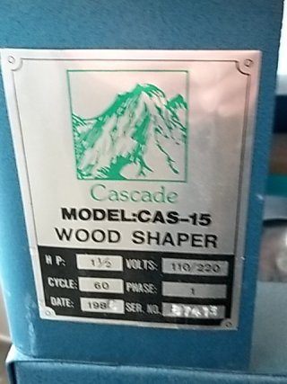 Item #8 — CASCADE model CAS-15 wood shaper photo 4 of 5