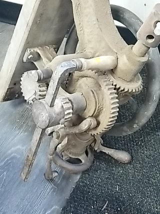 Item #101 — ANTIQUE Metal Gear Assembly, approx 3 foot long photo 2 of 6