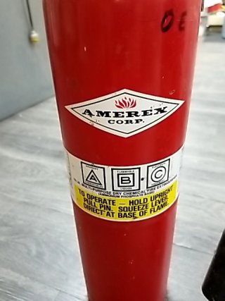 Item #114 — TWO Red Fire Extinguishers Each 10 lb, appear full photo 2 of 4