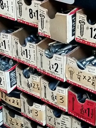 Item #116 — FILLED Nut & Bolt Organizer Cabinet, 32 by 16 by 4 inch photo 5 of 8