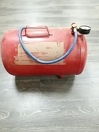 Item #112 — RED Air Tank with Pressure Gauge Approx 20 by 12 by 12 inch