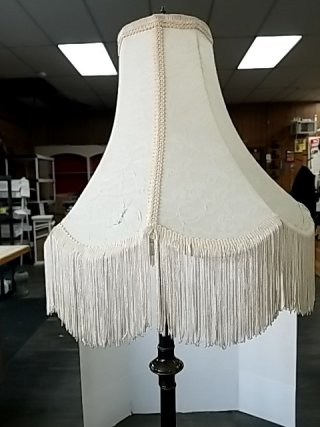 Item #105 — FLOOR Lamp with Fringed Shade Approx 5 foot tall photo 2 of 4