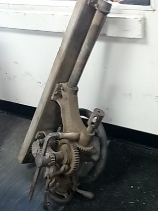 Item #101 — ANTIQUE Metal Gear Assembly, approx 3 foot long photo 1 of 6