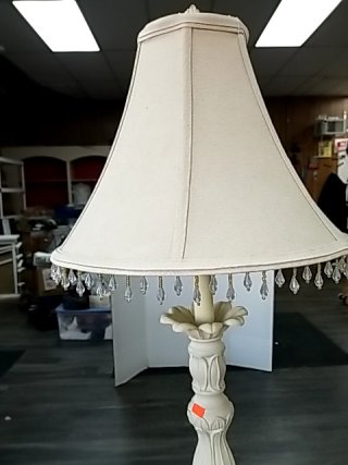 Item #106 — WHITE Floor Lamp with Shade Approx 5 foot tall photo 2 of 3